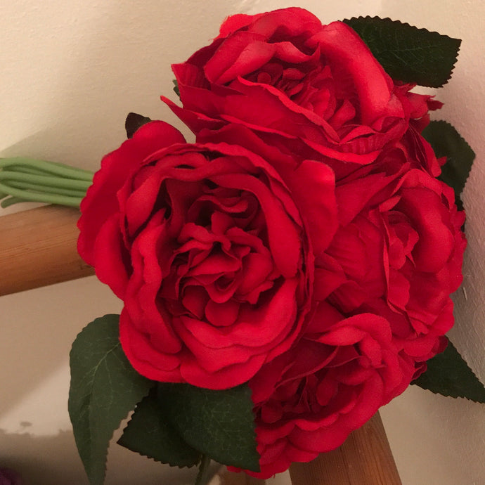 red faux david austin roses