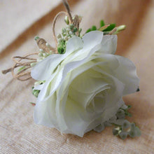 ivory silk rose buttonhole