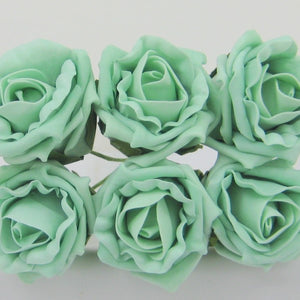 6cm mint coloured foam roses