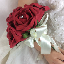 flower girls bouquet of red foam roses