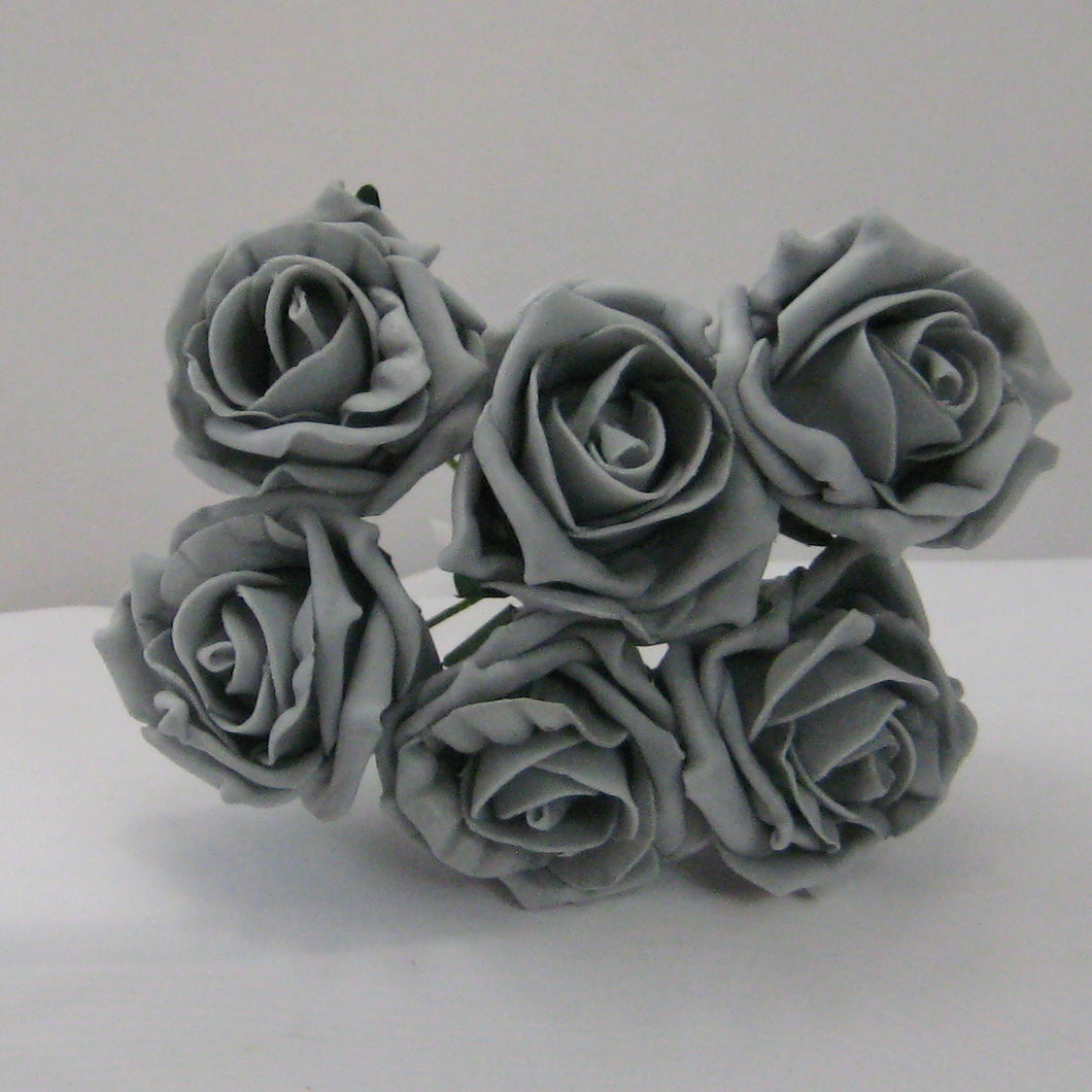 6cm storm grey foam roses